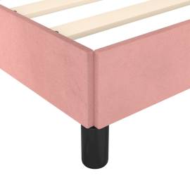 Cadru de pat cu tăblie, roz, 90x200 cm, catifea, 8 image