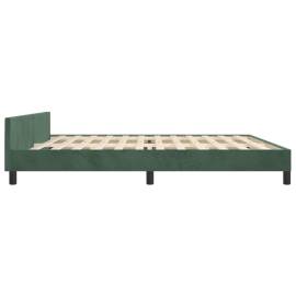 Cadru de pat cu tăblie, verde închis, 200x200 cm, catifea, 7 image