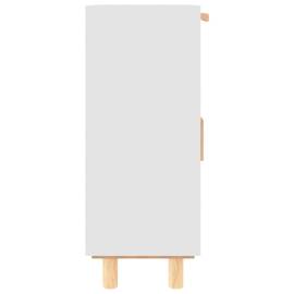 Servantă, alb, 60x30x75 cm, lemn masiv pin și ratan natural, 6 image