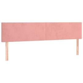 Tăblii de pat, 2 buc, roz, 90x5x78/88 cm, catifea, 2 image