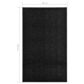 Covoraș de ușă lavabil, negru, 90 x 150 cm, 6 image