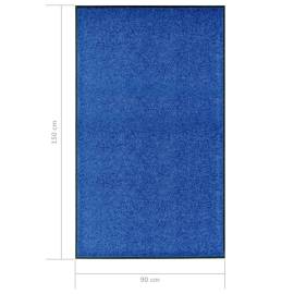 Covoraș de ușă lavabil albastru 90x150 cm, 6 image