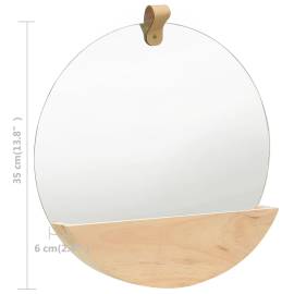 Oglindă de perete, 35 cm, lemn masiv de pin, 7 image