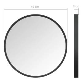 Oglindă de perete, negru, 40 cm, 7 image