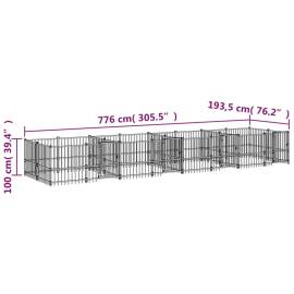 Padoc pentru câini de exterior, 15,02 m², oțel, 6 image