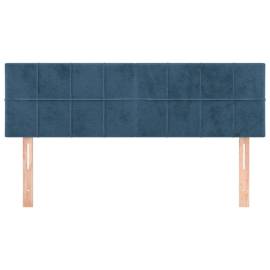 Tăblii de pat, 2 buc., albastru închis, 72x5x78/88 cm, catifea, 3 image