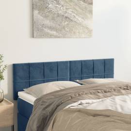 Tăblii de pat, 2 buc., albastru închis, 72x5x78/88 cm, catifea