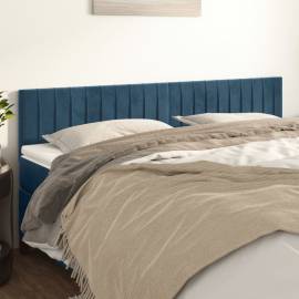 Tăblii de pat, 2 buc, albastru închis, 80x5x78/88 cm, catifea