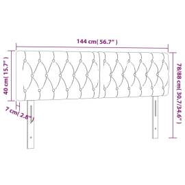 Tăblii de pat, 2 buc, albastru, 72x7x78/88 cm, textil, 8 image