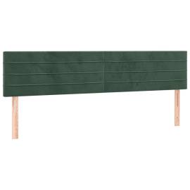 Tăblii de pat, 2 buc, verde închis, 100x5x78/88 cm, catifea, 2 image