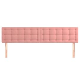 Tăblii de pat, 2 buc, roz, 90x5x78/88 cm, catifea, 3 image