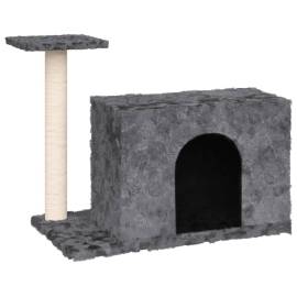 Ansamblu pisici cu stâlp din funie de sisal, gri închis, 51 cm, 2 image