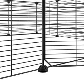 Cușcă animale de companie cu ușă 12 panouri negru 35x35 cm oțel, 6 image