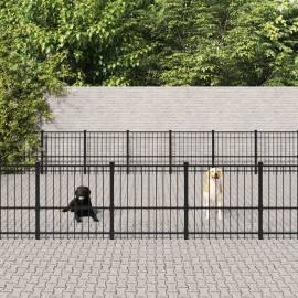 Padoc pentru câini de exterior, 65,86 m², oțel