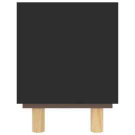 Comodă tv, negru, 105x30x40 cm lemn masiv pin și ratan natural, 5 image
