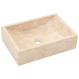 Dulap de baie cu chiuvete din marmură, crem, lemn masiv tec, 5 image