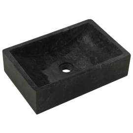 Dulap de baie cu chiuvete din marmură, negru, lemn masiv tec, 5 image