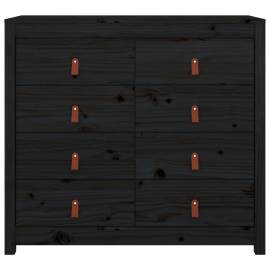 Dulap lateral, negru, 100x40x90 cm, lemn masiv de pin, 3 image