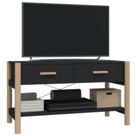 Comodă tv, negru, 82x38x45 cm, lemn prelucrat, 4 image