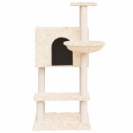 Ansamblu de pisici cu stâlpi din funie de sisal, crem, 108,5 cm, 4 image