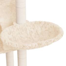 Ansamblu de pisici cu stâlpi din funie de sisal, crem, 108,5 cm, 7 image