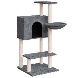 Ansamblu pisici, stâlpi din funie sisal, gri închis, 108,5 cm, 2 image