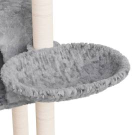 Ansamblu pisici, stâlpi din funie sisal, gri deschis, 108,5 cm, 7 image