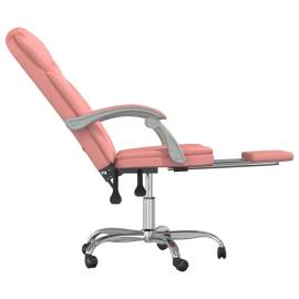 Fotoliu de birou rabatabil, roz, piele ecologică, 7 image