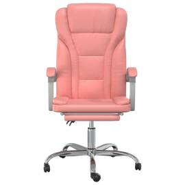 Fotoliu de birou rabatabil, roz, piele ecologică, 3 image