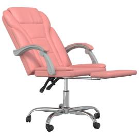 Fotoliu de birou rabatabil, roz, piele ecologică, 6 image