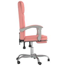 Fotoliu de birou rabatabil, roz, piele ecologică, 4 image
