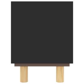 Comodă tv, negru, 80x30x40 cm, lemn masiv pin și ratan natural, 5 image