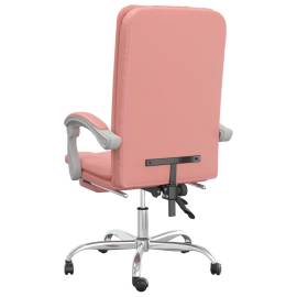 Fotoliu de birou rabatabil, roz, piele ecologică, 5 image