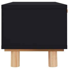 Măsuță de cafea negru 80x40x30 cm lemn prelucrat&lemn masiv pin, 5 image
