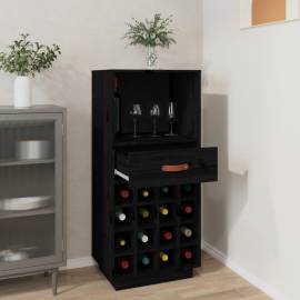 Dulap de vinuri, negru, 45x34x100 cm, lemn masiv de pin, 3 image