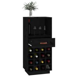 Dulap de vinuri, negru, 45x34x100 cm, lemn masiv de pin, 4 image