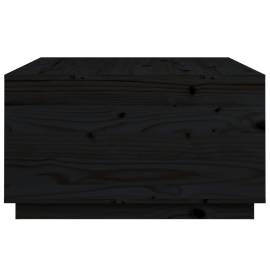 Măsuță de cafea, negru, 80x80x45 cm, lemn masiv de pin, 8 image