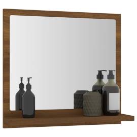 Oglindă de baie, stejar maro, 40x10,5x37 cm, lemn compozit, 6 image