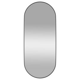 Oglindă de perete, negru, 25x60 cm, ovală, 2 image
