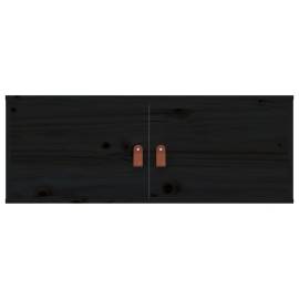 Dulap de perete, negru, 80x30x30 cm, lemn masiv de pin, 3 image