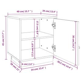 Noptiere, 2 buc., alb, 40x34x45 cm, lemn masiv de pin, 10 image