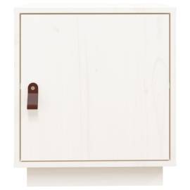 Noptiere, 2 buc., alb, 40x34x45 cm, lemn masiv de pin, 6 image