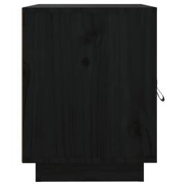 Noptiere, 2 buc., negru, 40x34x45 cm, lemn masiv de pin, 7 image