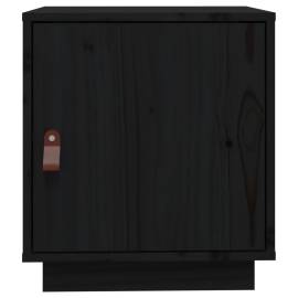 Noptiere, 2 buc., negru, 40x34x45 cm, lemn masiv de pin, 6 image