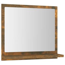 Oglindă de baie, stejar fumuriu, 40x10,5x37 cm, lemn prelucrat, 2 image