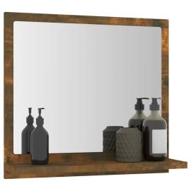 Oglindă de baie, stejar fumuriu, 40x10,5x37 cm, lemn prelucrat, 6 image