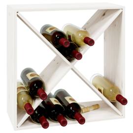 Dulap de vinuri, alb, 62x25x62 cm, lemn masiv de pin, 4 image