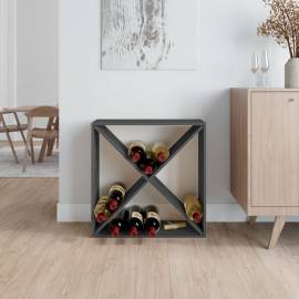 Dulap de vinuri, gri, 62x25x62 cm, lemn masiv de pin, 3 image