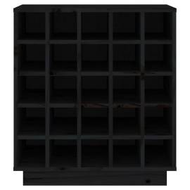 Dulap de vinuri, negru, 55,5x34x61 cm, lemn masiv de pin, 5 image