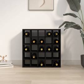 Dulap de vinuri, negru, 56x25x56 cm, lemn masiv de pin, 3 image